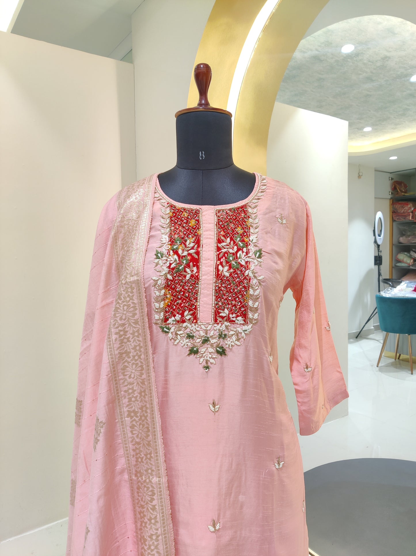 Dola silk suit - Light pink