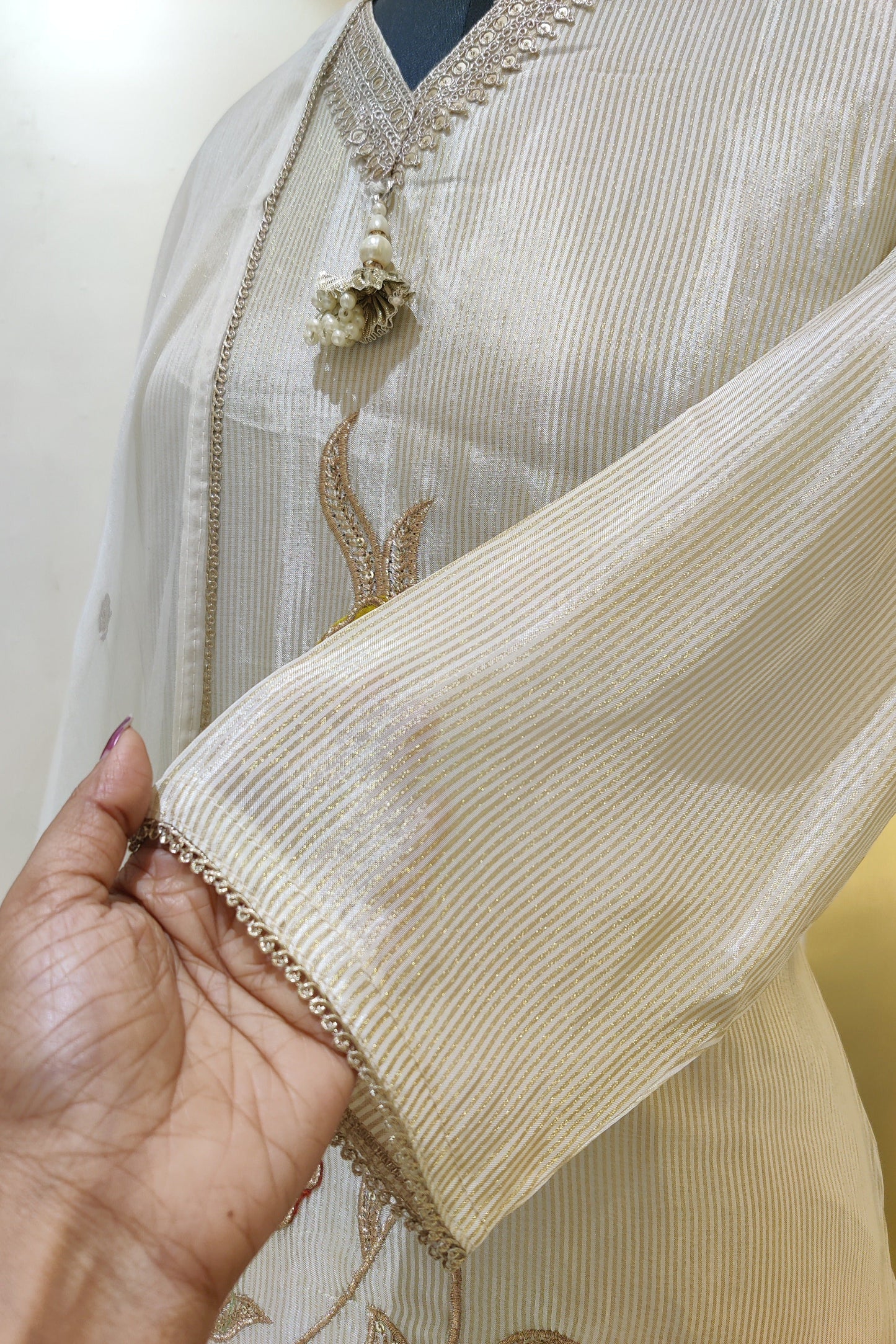 Zari Tissue Kurta Set