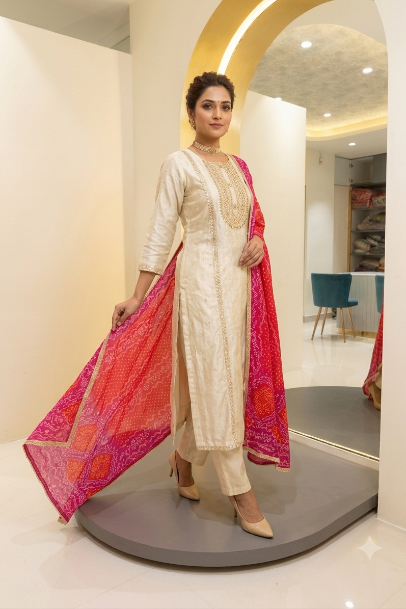 Tissue Silk Kurta Set
