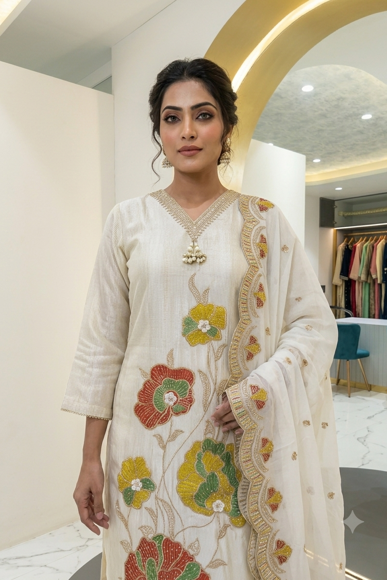 Zari Tissue Kurta Set