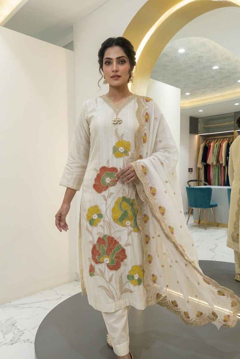 Zari Tissue Kurta Set