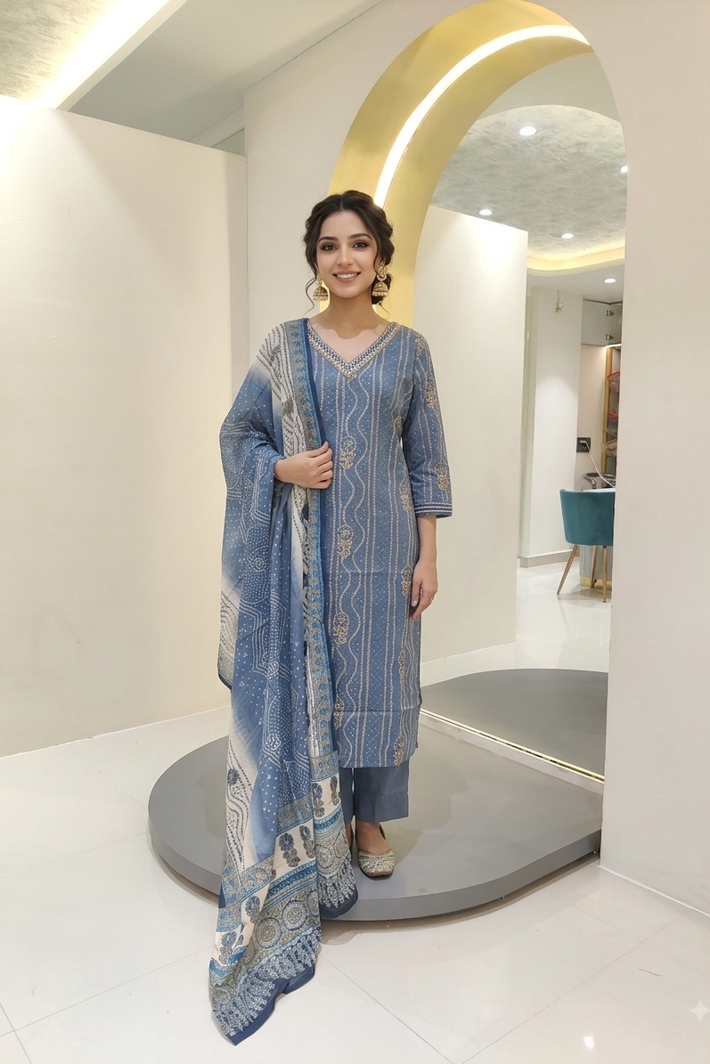 Bandhini Print Kurta Set