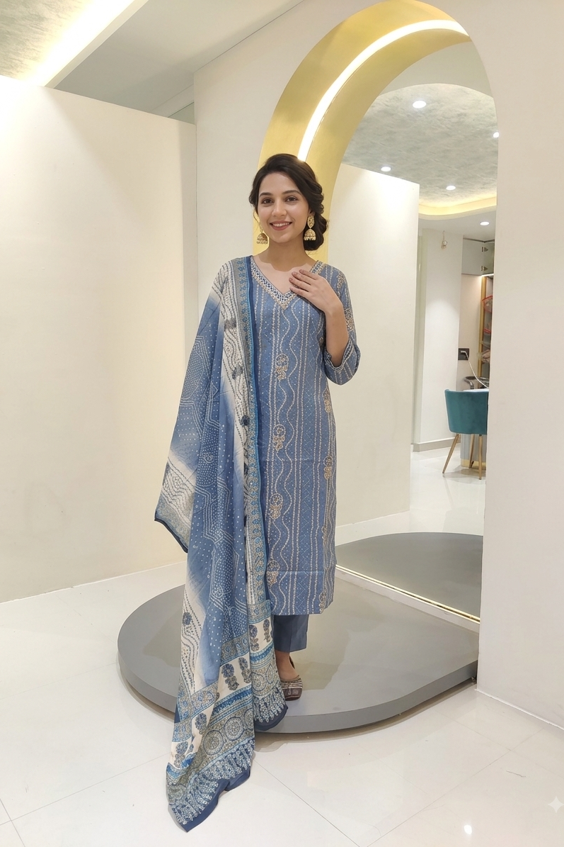 Bandhini Print Kurta Set