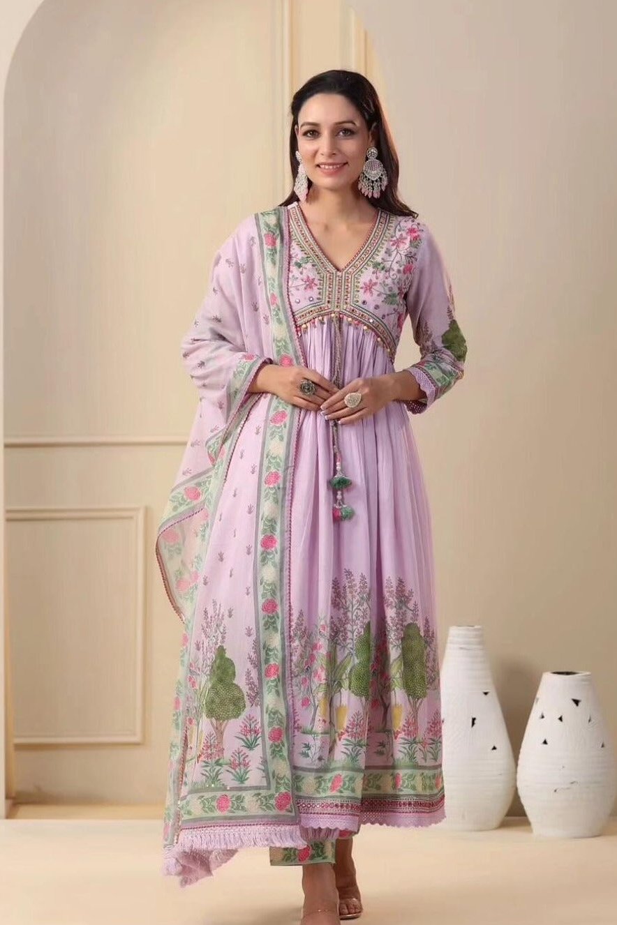 lavender Anarkali