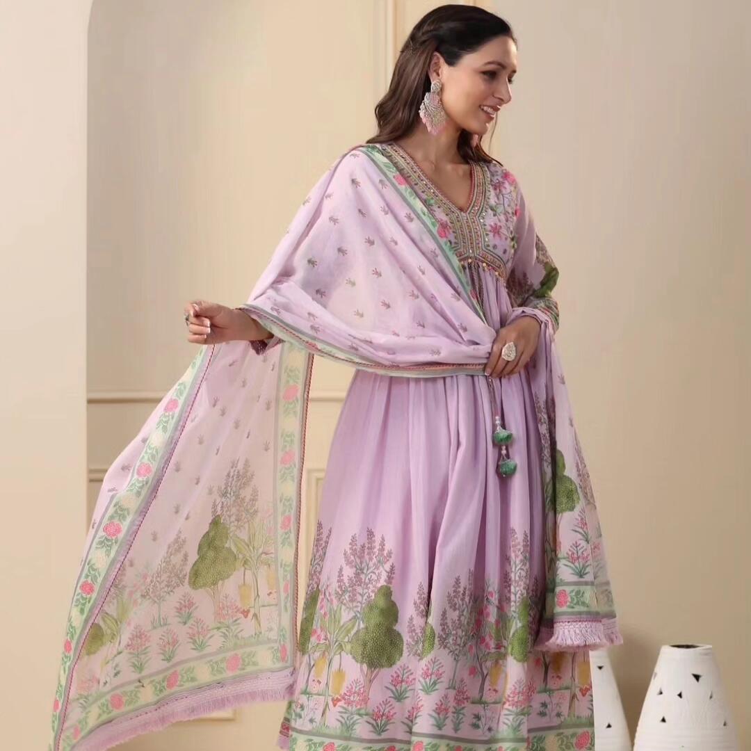 lavender Anarkali