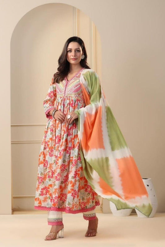 Multi color Anarkali with Front Slit