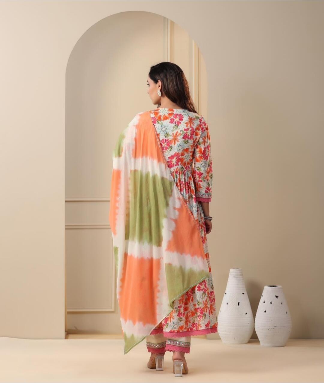 Multi color Anarkali with Front Slit