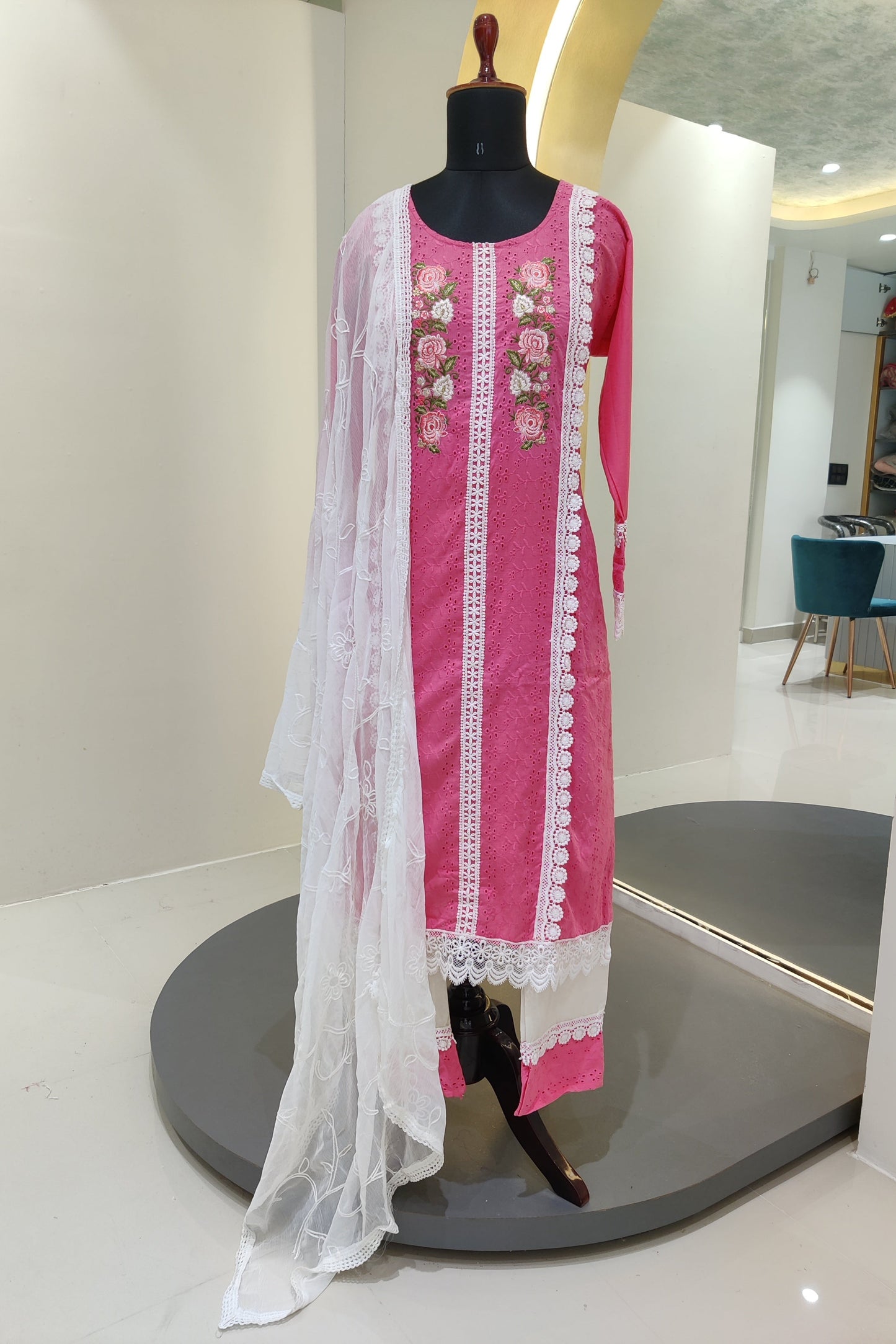 Schiffli cotton Pakistani suit