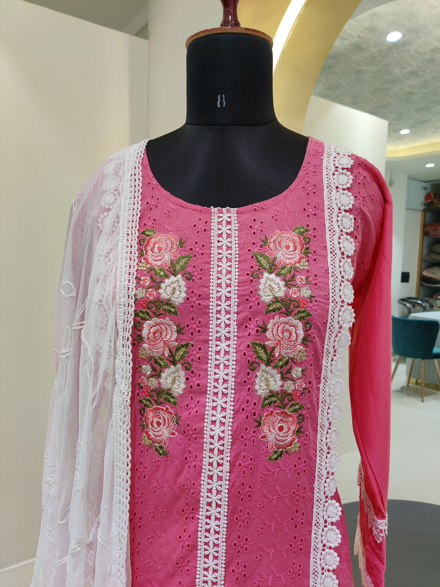 Schiffli cotton Pakistani suit