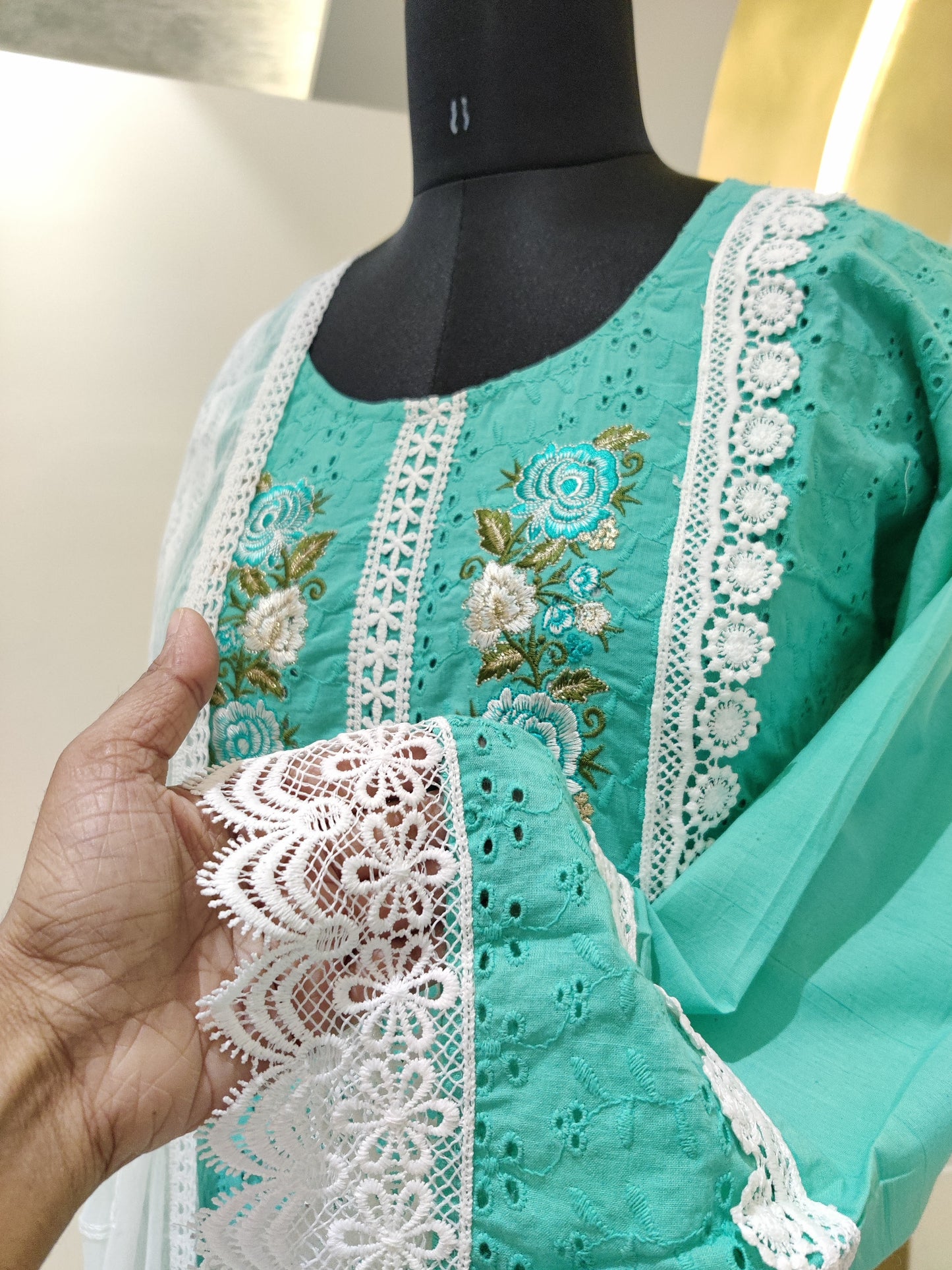 Schiffli cotton Pakistani suit