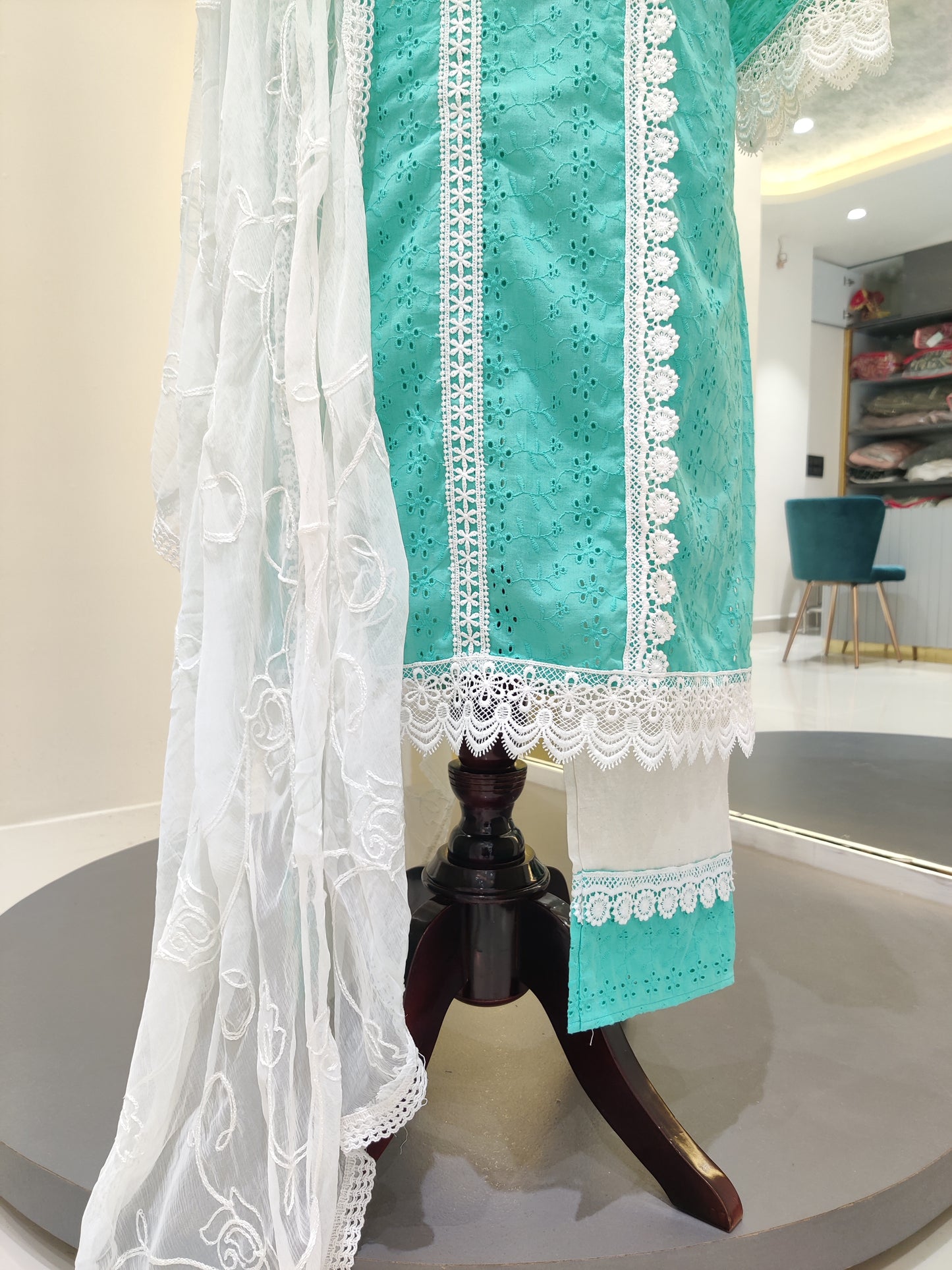 Schiffli cotton Pakistani suit