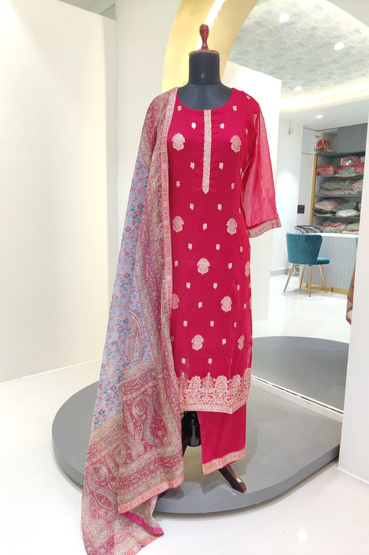 weaved organza suit
