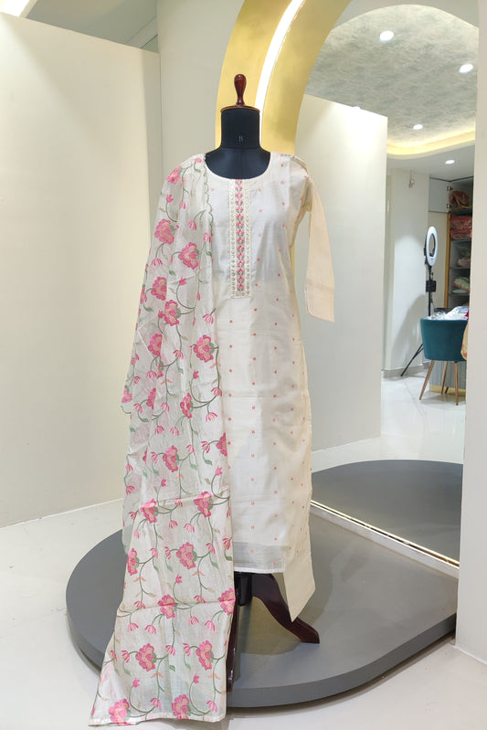Chenderi silk suit - off White