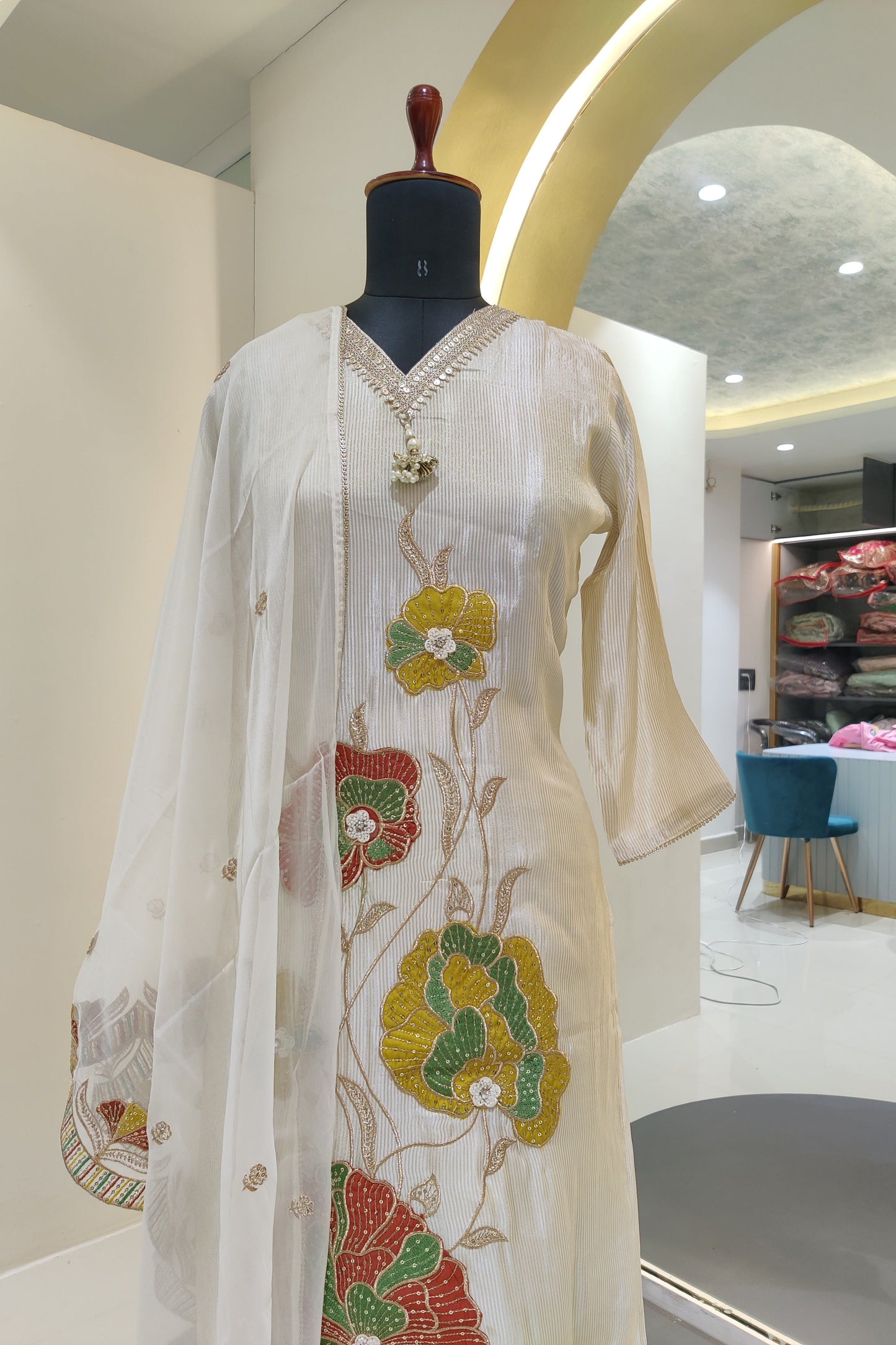 Zari Tissue Kurta Set