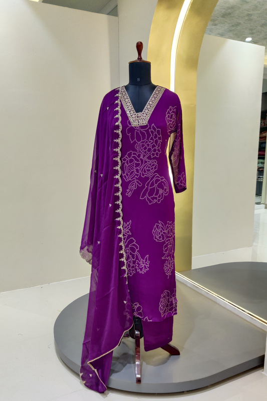 Bandhej  printed kurta set