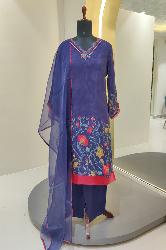 Butter crape printed suit