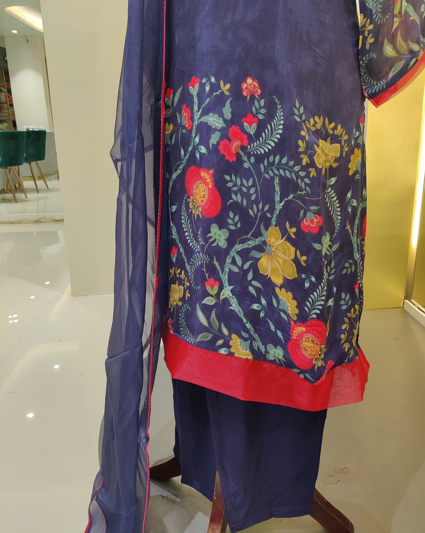 Butter crape printed suit