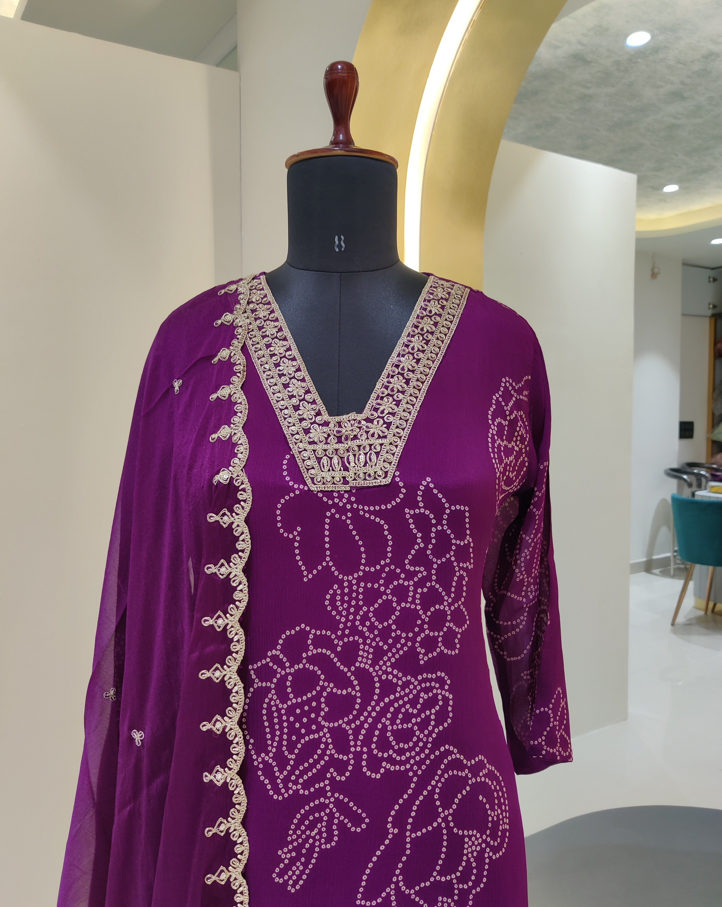 Bandhej  printed kurta set